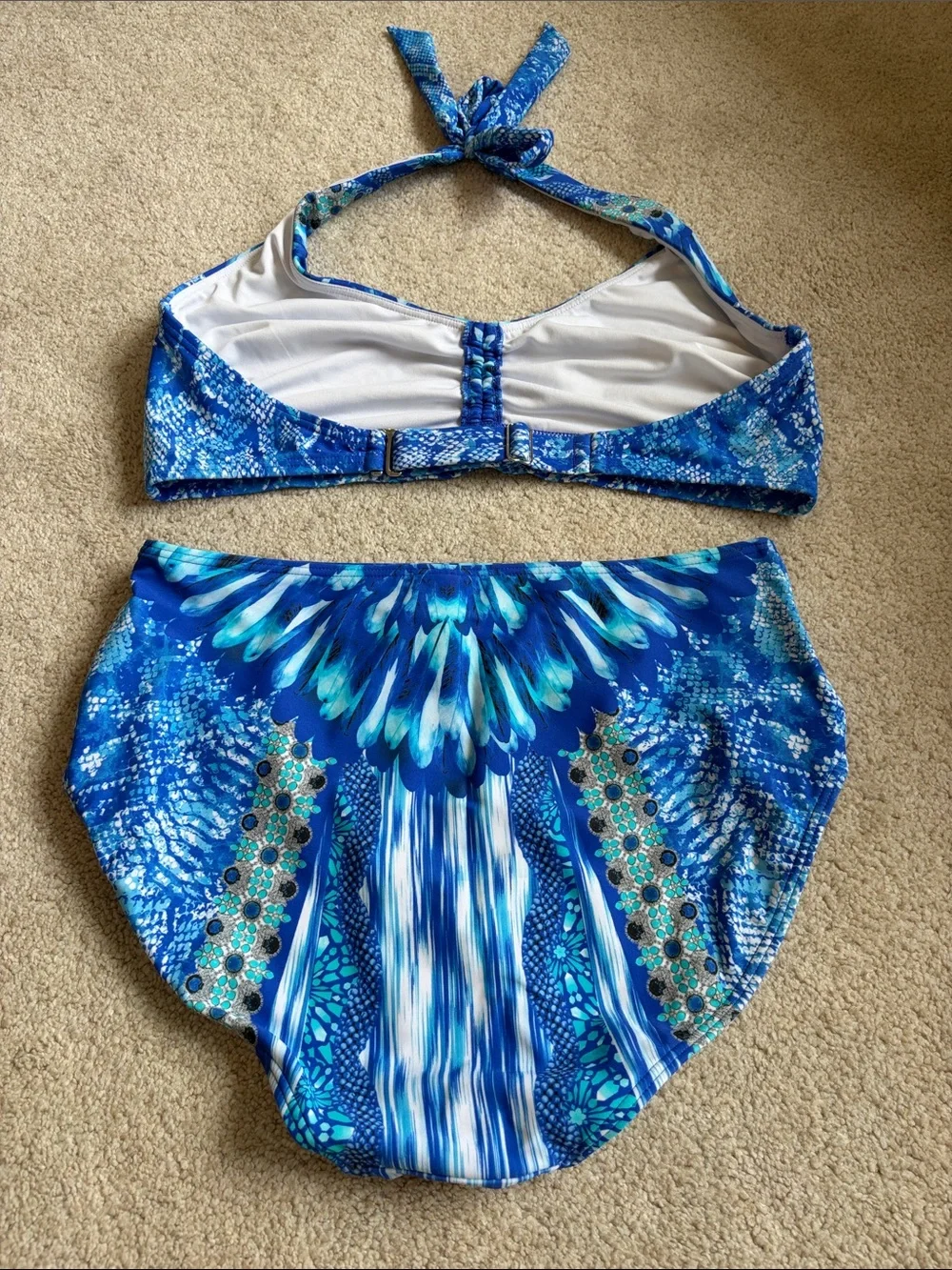 Women’s Blue Patterned Two-Piece Venus Swim Set